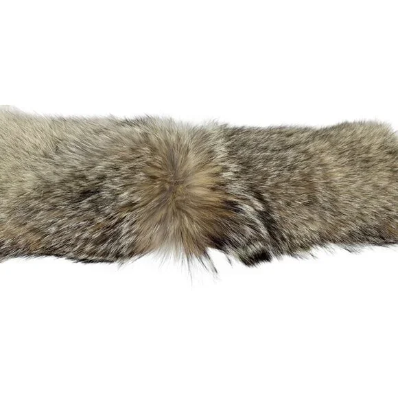 Genuine Coyote Fur Ruff Collar Trim Canada Goose with Button Loops 24 inch US